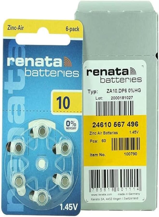 Renata Size 10 Zinc Batteries - 10 Pack